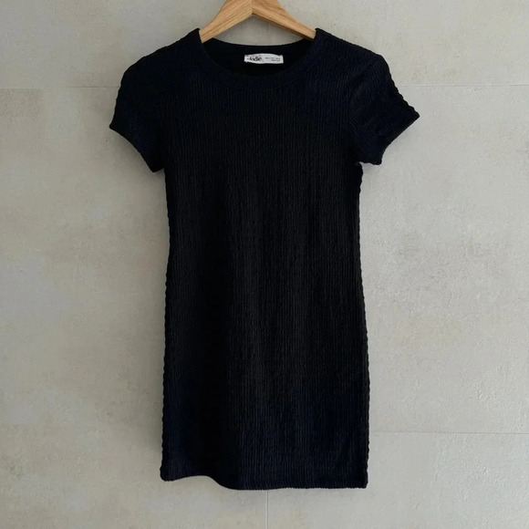 Elodie Black Bodycon Texture Dress S / Small - Picture 2 of 8